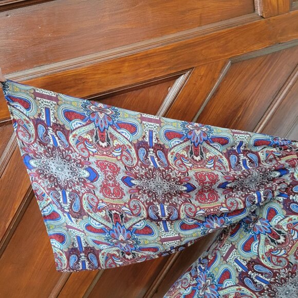 Vintage-Inspired Long Sleeve Patterned Dress By Fire Los Angeles Size M - Picture 5 of 6